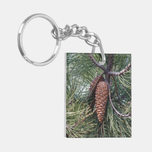 Pinecone op de dennenboom sleutelhanger (Voorkant Links)