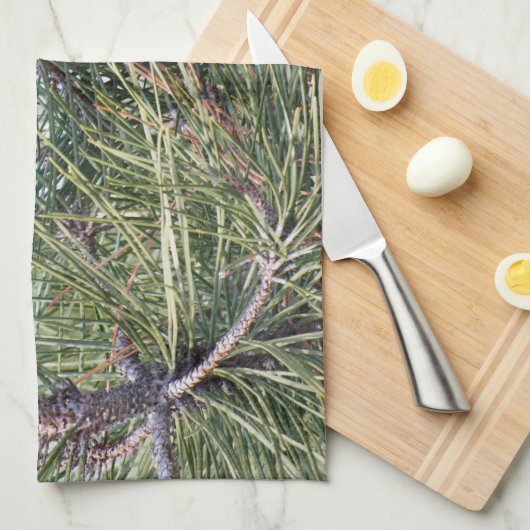 Pinecone op de dennenboom theedoek (Quarter Fold)