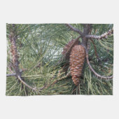 Pinecone op de dennenboom theedoek (Horizontaal)