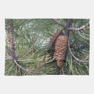 Pinecone op de dennenboom theedoek