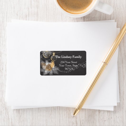 Pinecone Ornaments Chalkboard kerst Etiket (Insitu)