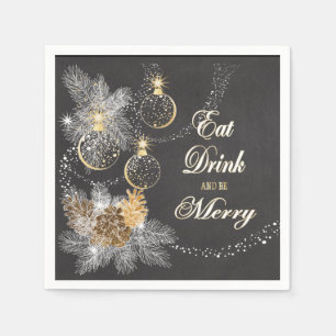 Pinecone Ornaments Chalkboard kerst Servetten