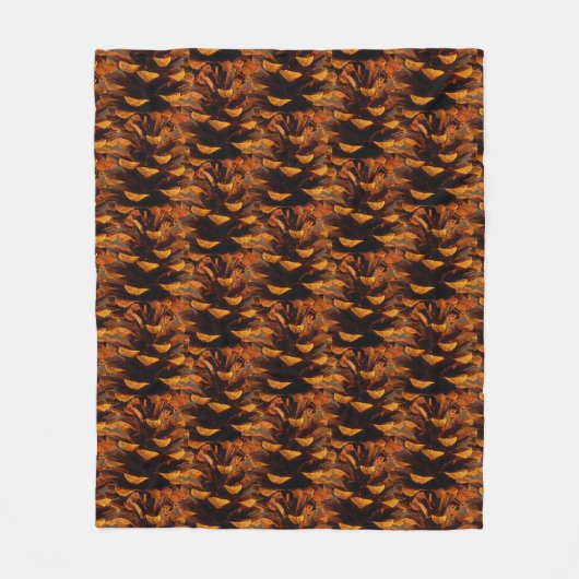 Pinecone patroon rustieke herfst natuur bruin zwar fleece deken (Voorkant)