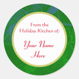 Pinecone Pattern Custom Holiday Baking Stickers