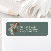 Pinecone Peace & Joy Holiday Retouradres Labels (Insitu)