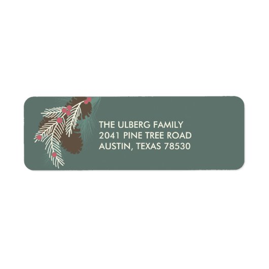 Pinecone Peace & Joy Holiday Retouradres Labels (Voorkant)