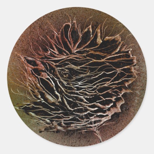 Pinecone Pick in Bruin Ronde Sticker (Voorkant)