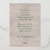 Pinecone Pine Needles Greenery Waterverf Gold Folie Feestdagenkaart (Achterkant)