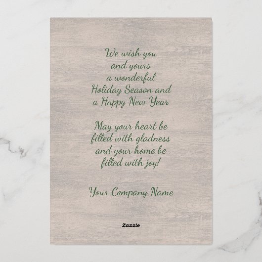 Pinecone Pine Needles Greenery Waterverf Gold Folie Feestdagenkaart (Achterkant)