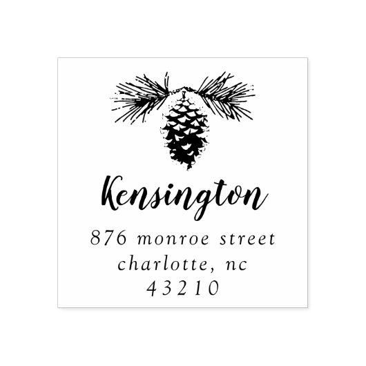 Pinecone | Retouradres 2 inch stempel (Afrduk)