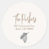 Pinecone retouradres envelop afdichtingen ronde sticker (Voorkant)