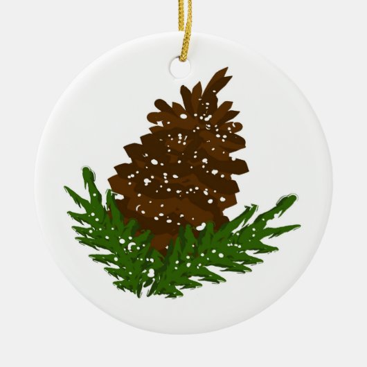 Pinecone Round Ornament (Voorkant)