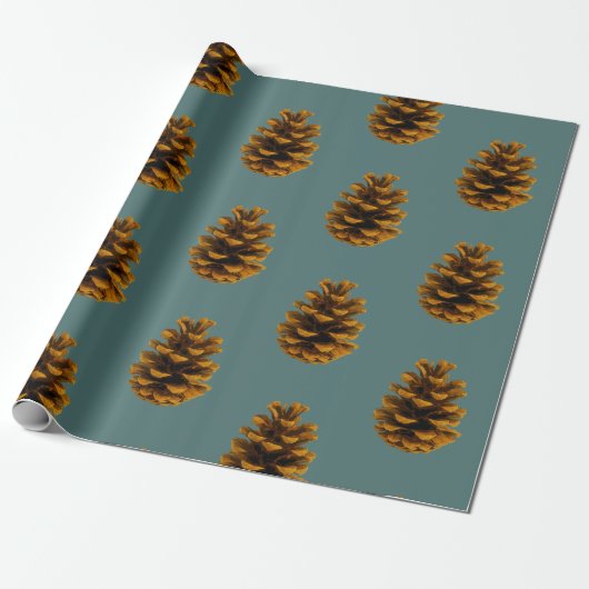 Pinecone rustic natuur cadeaupapier (Uitgerold)