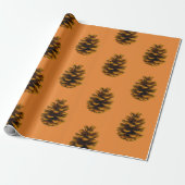 Pinecone rustic natuur cadeaupapier (Uitgerold)