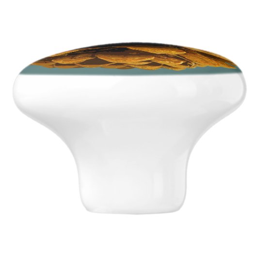 Pinecone rustic natuur keramische knop (Zijkant)