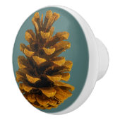 Pinecone rustic natuur keramische knop (Rechts)