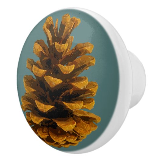 Pinecone rustic natuur keramische knop (Rechts)