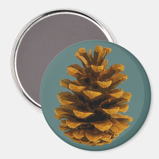 Pinecone rustic natuur magneet (Voorkant / Achterkant)