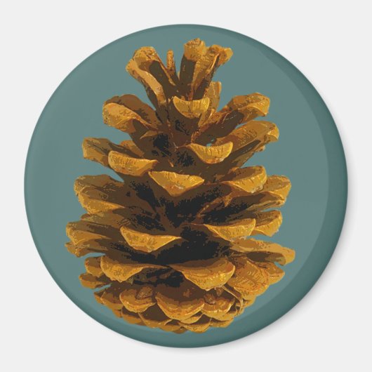 Pinecone rustic natuur magneet (Voorkant)
