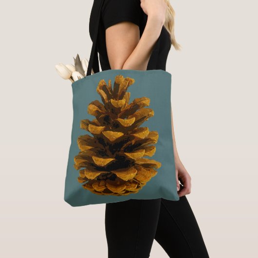 Pinecone rustic natuur tote bag (Dichtbij)