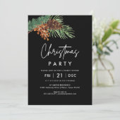 Pinecone Rustic - Uitnodiging voor kerstfeestdagen (Staand voorkant)