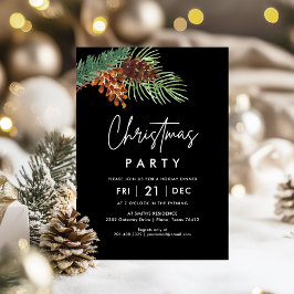 Pinecone Rustic - Uitnodiging voor kerstfeestdagen