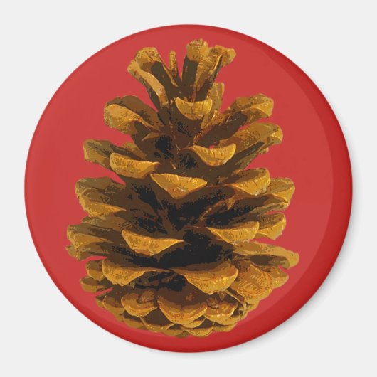 Pinecone rustieke natuur bruin rode herfst magneet (Voorkant)