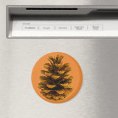 Pinecone rustieke natuur bruin sinaasappel herfst magneet (Insitu (Vaatwasser))