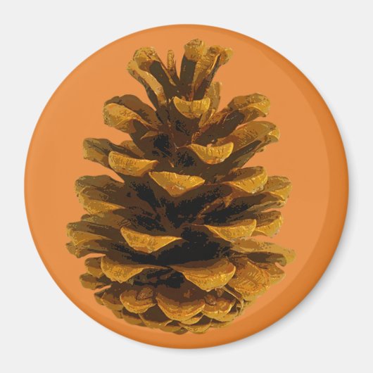 Pinecone rustieke natuur bruin sinaasappel herfst magneet (Voorkant)