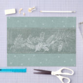 Pinecone Snowflake Blauwgroen Green Winter Holiday Tissuepapier (Craft)