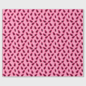 Pinecone Snowflake Pattern Pink Wrapping Paper Cadeaupapier (Vlak)
