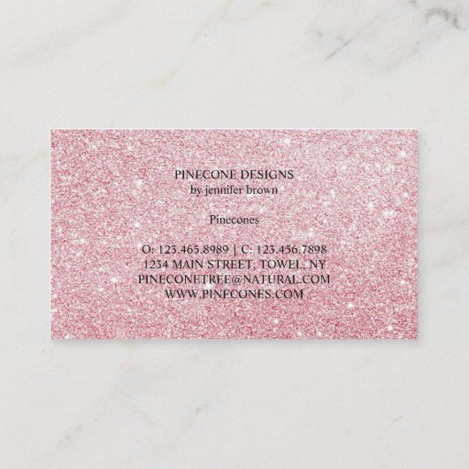 Pinecone Sparking Glitter Visitekaartje (Achterkant)