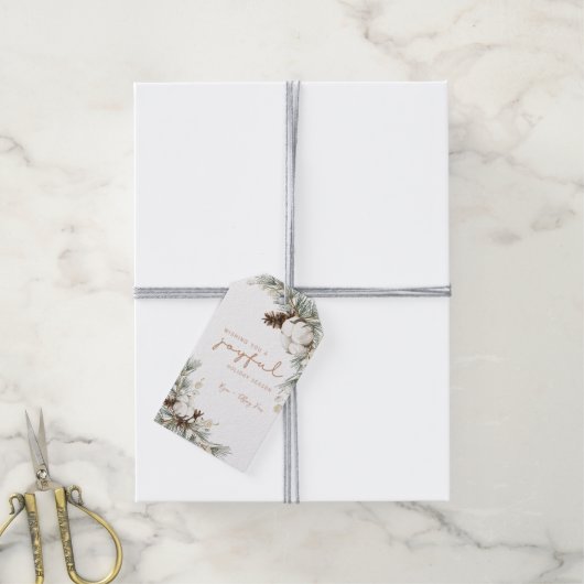 Pinecone Spruce Christmas Gift Label Cadeaulabel (Met Touw)