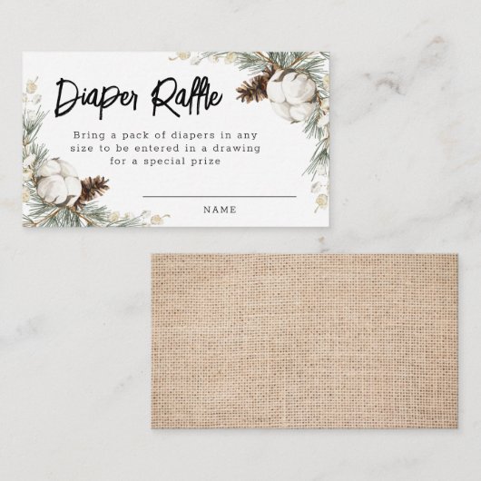 Pinecone Spruce Luier Raffle Kaarten (Voorkant / Achterkant)