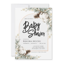 Pinecone Spruce Winter Baby shower Uitnodiging