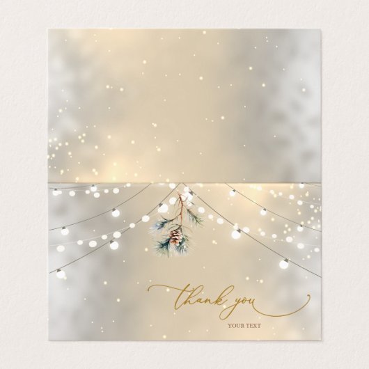 Pinecone String Lights Winter Bedankt Card Visitekaartje (Buitenkant ongevouwen)