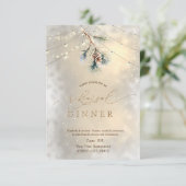 Pinecone String Lights Winter repetitie diner Kaart (Staand voorkant)