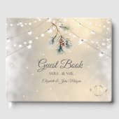 Pinecone String Lights Winter Wedding Gastenboek (Voorkant)