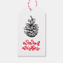 Pinecone tekening en Kerstmis belettering