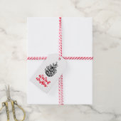 Pinecone tekening en Kerstmis belettering Cadeaulabel (Met Touw)