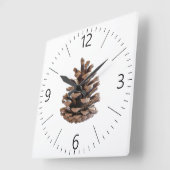 Pinecone Vierkante Klok (Hoek)