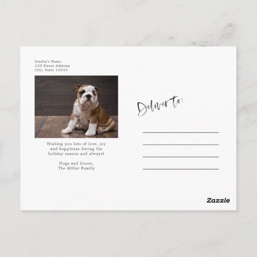 Pinecone Waterverf Holiday Foto Briefkaart (Achterkant)