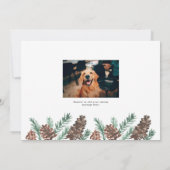 Pinecone Waterverf Holiday Foto Kaart (Achterkant)