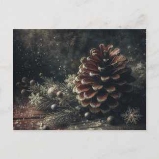 Pinecone Winter Art Briefkaart