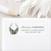  Pinecone Winter WreatReturn Address Etiket (Insitu)