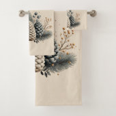 Pinecones and Crescent Moon Winter Love Bad Handdoek (Insitu)