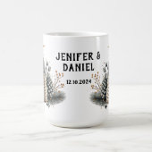 Pinecones and Crescent Moon Winter Love Koffiemok (Center)