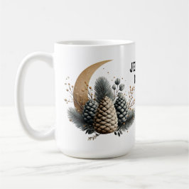 Pinecones and Crescent Moon Winter Love Koffiemok