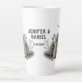 Pinecones and Crescent Moon Winter Love Latte Mok (Voorkant)