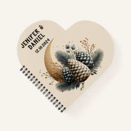 Pinecones and Crescent Moon Winter Love Notitieboek